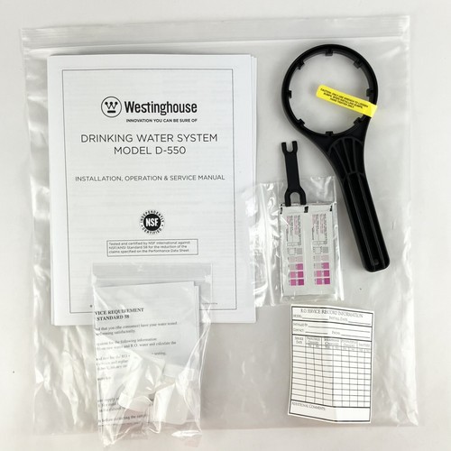 Westinghouse D-550 Drinking Water System Installation User Manual Tools Testing