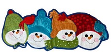 Smiling Snowman Christmas Winter Table Runner 36"L x 15" St. Nicholas Square