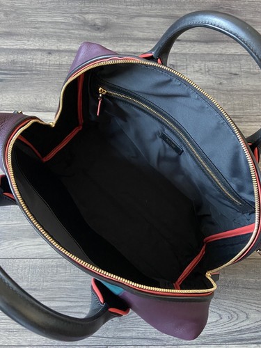 PAUL SMITH COLOUR BLOCK LEATHER FOLIO MESSENGER BAG - Picture 17 of 18