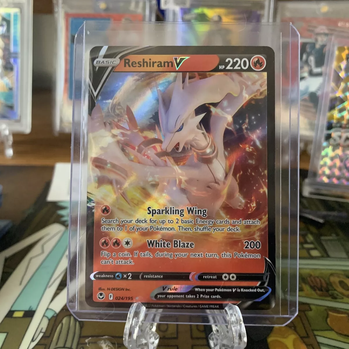 POKEMON RESHIRAM V SILVER TEMPEST ULTRA RARE 024/195 (ENGLISH VERSION)