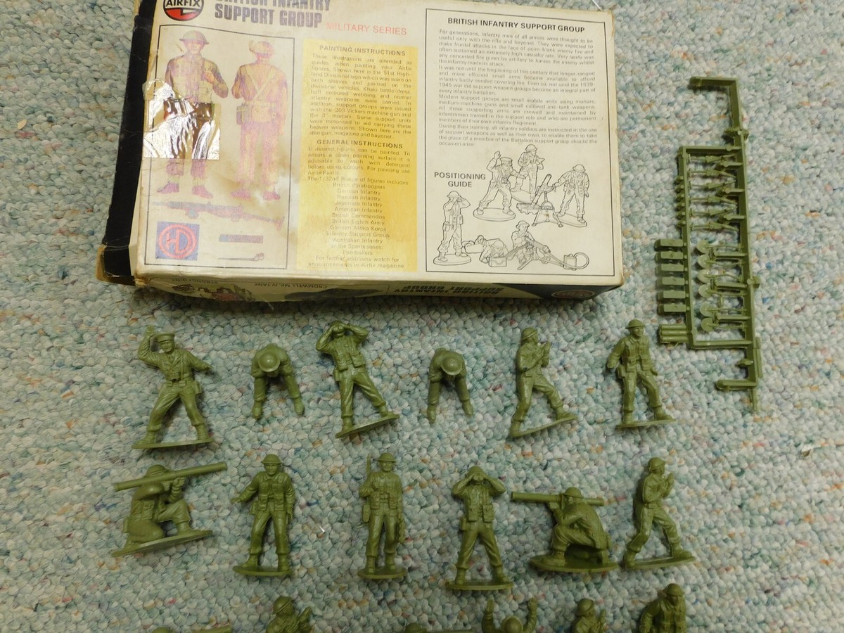 Airfix 1/32 WW2 British Infantry Support Group 1973 Target box Lot