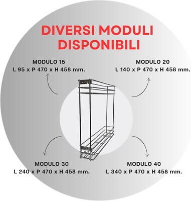 Nisko Cestello ESTRAIBILE Cucina In Acciaio Cromato Estrazione Totale