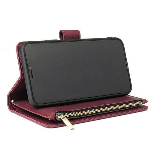 For iPhone 11 12 13 14 15 Pro Plus XR Flip Plain Card Pocket Leather Phone Case - Picture 25 of 29