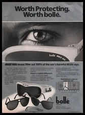1985 Bolle Denver Irex 100 Lenses Snow Ski Goggles Sunglasses Vintage Print Ad