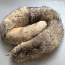 28"/39"/47" Real Golden Island Fox Fur Tail Keychain Adult Games Cosplay Toys