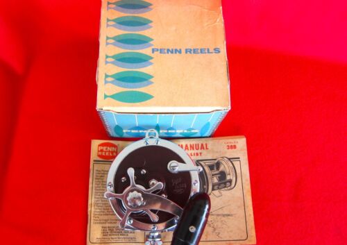 Vintage Penn No. 349H Master Mariner Big Game Reel: Box, Paper -GOOD USED COND!b