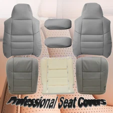 For 2002-2007 Ford F250 F350 Lariat Front Seat Cover Gray / Driver Foam Cushion