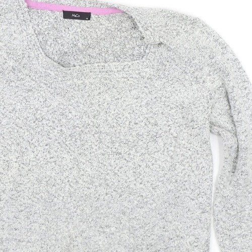 M&Co Womens Grey Scoop Neck Acrylic Blend Jumper Size 12 - Picture 10 of 12