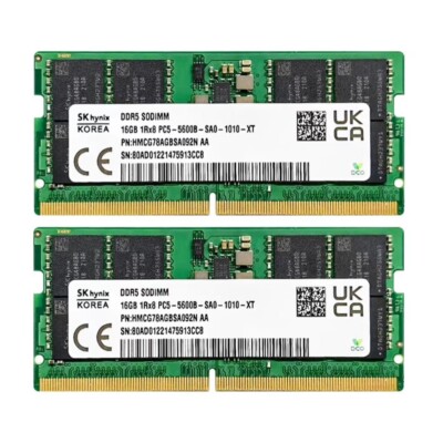SK Hynix DDR5-5600 SODIMM 32GB(１枚) SK Hynix 32GB DDR5 5600 Laptop SODIMM RAM 2Rx8 PC5-5600B