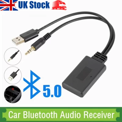 NEW Wireless Bluetooth 5.0 Car Audio Stereo Music Receiver Adapter 3.5mm AUX MP3