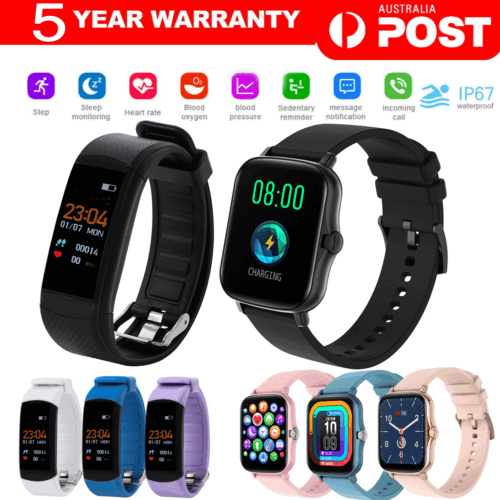 Smart Watch Fitness Sport Activity Tracker Heart Rate Monitor Waterproof IP67 AU - Picture 1 of 20
