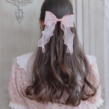 Women Bowknot Organza Ribbon Hair Ring Rope Ties Sweet Mesh Fairy Headwear Band
