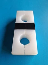 klampress, Ashbrook, 2 piece HDPE rectangular  block, 4 3/4" L x 2" W x 1" H