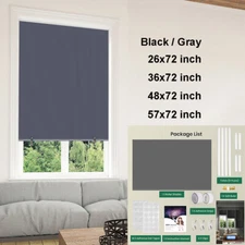 100% Blackout Roller Shades for Bedroom, No Drill Cordless Windows Rolle Shades