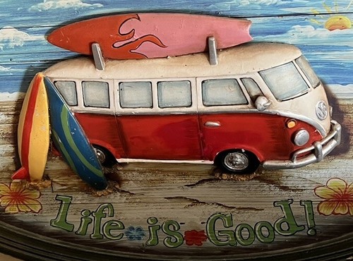 VW Bus Wall Plaque Hippie Vehicle Surfing Cool memorabilia 48 Continental States - Picture 3 of 5