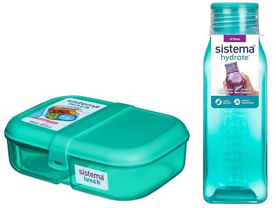 Sistema SET(41675+870)Lunchbox Ribbon Lunch 1,1 Lit+quadr.Flasche 475mlMintfarbe