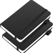 2 Pack Pocket Notebook Notepad,3.5" x 5.5" Ruled Leather with 120Gsm Thick Paper