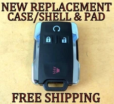 NEW CHROME KEYLESS REMOTE FOB CASE SHELL & PAD FOR CHEVY SILVERADO 13577770