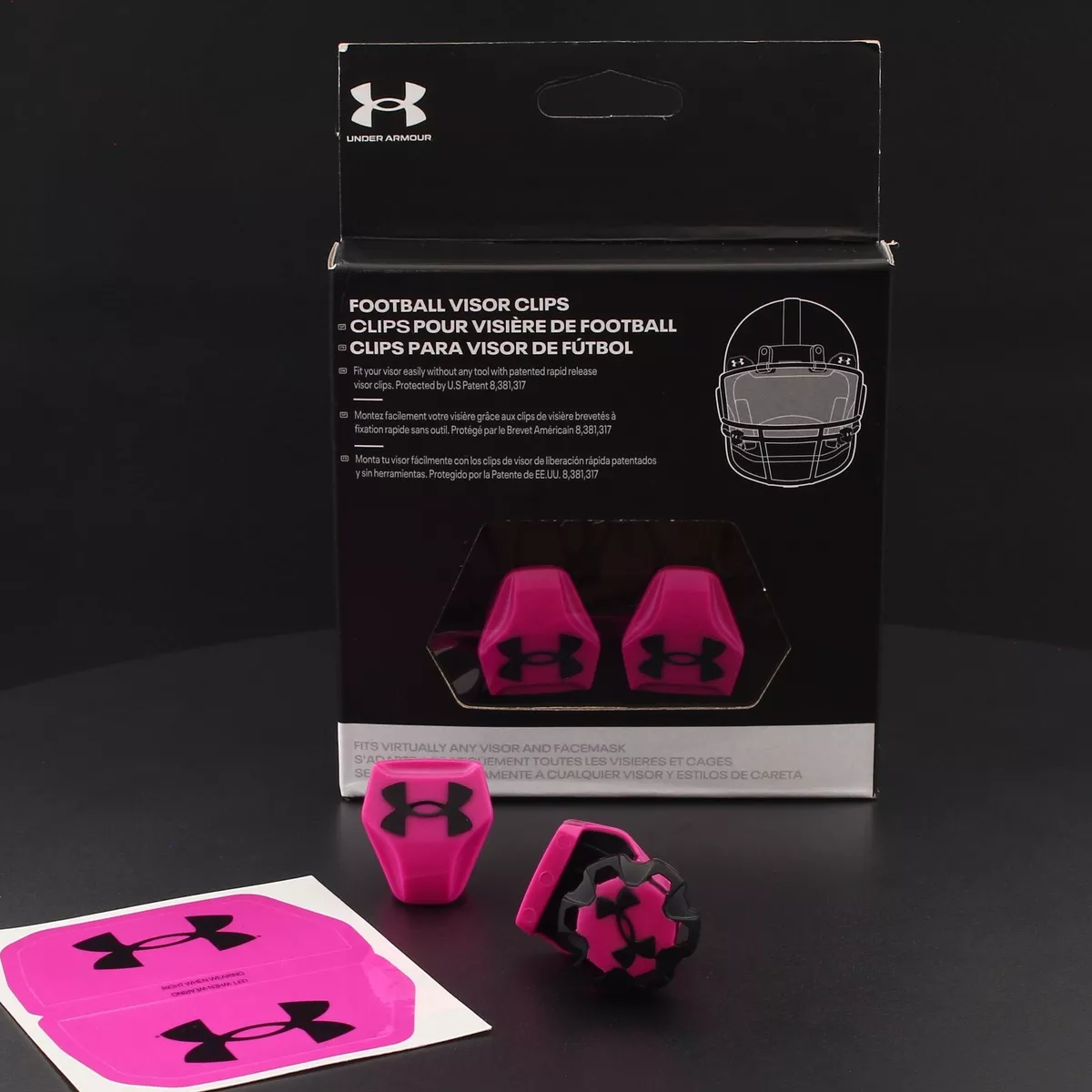 UNDER ARMOUR Football Helmet Eye Shield QUICK-RELEASE Clips Set PINK | eBay