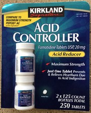 Kirkland Acid Controller 20 mg your choice of 1, 2, 4, 6, 8 125 Tablets SALE
