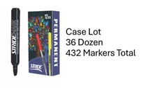 StrideMark Permanent Marker, Broad Chisel Tip, Black, Case(Lot)36/Packs(432 ea)
