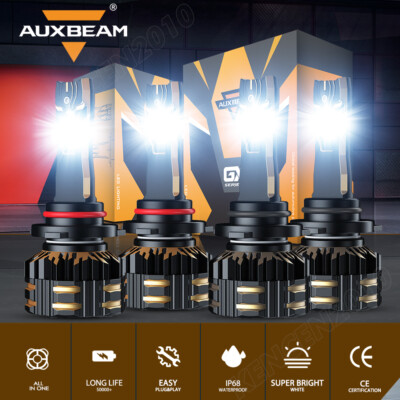 AUXBEAM LED Headlight Kit 9005 9006 Bulb High/Low Beam 6500K Bright White Canbus