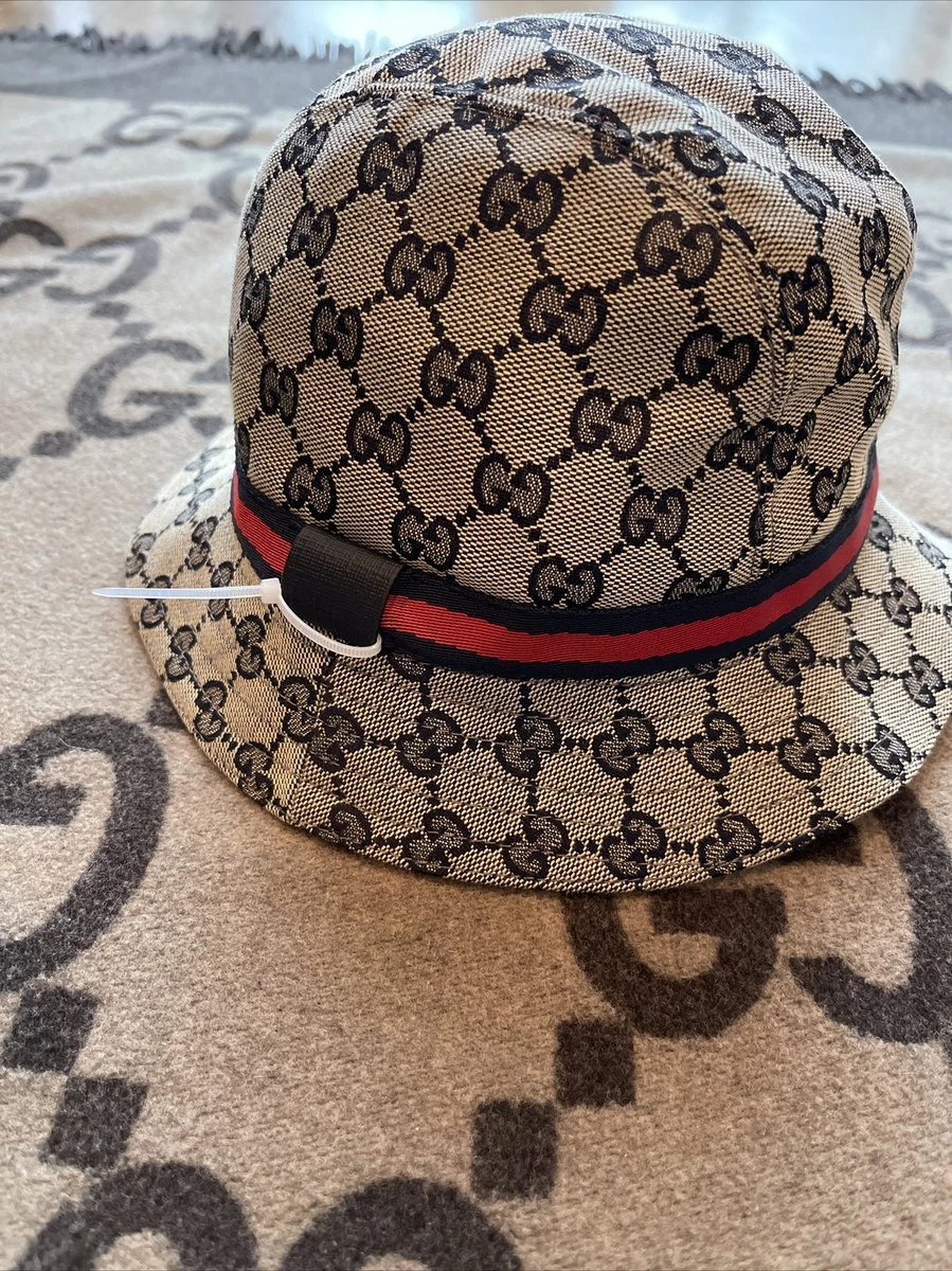 GUCCI bucket Hat Fedora Hat children kids GG pattern hat monogram S 52