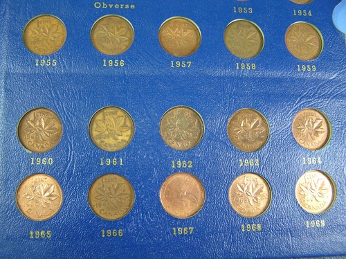 Canada Date Set Small Cents 1920-1968 (54 coins) inc keys Whitman Album - Picture 11 of 12