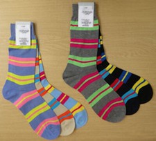 Richard James Savile Row Finest Cotton Socks STRIPED in Wonderful colours