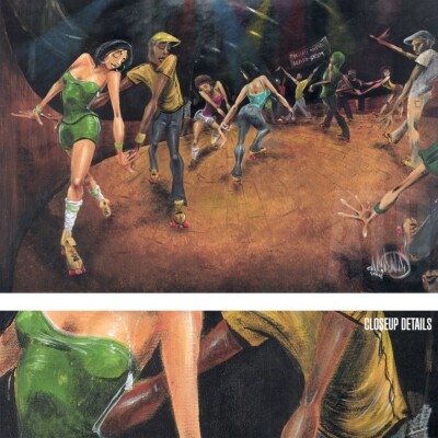 BOUNCE ROCK SKATE (30''x20'') GET DOWN (30''x20'') by DAVID GARIBALDI 2PC SET CANVAS