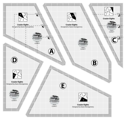 (VENDEUR AMÉRICAIN) règle de courtepointe modèle de grille créative Crazier Eights CGRMT7 - Photo 1 sur 1