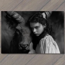 4x6"  Girl Monster Weird Creepy Imaginary Friend Nightmare Scary Unusual Pet