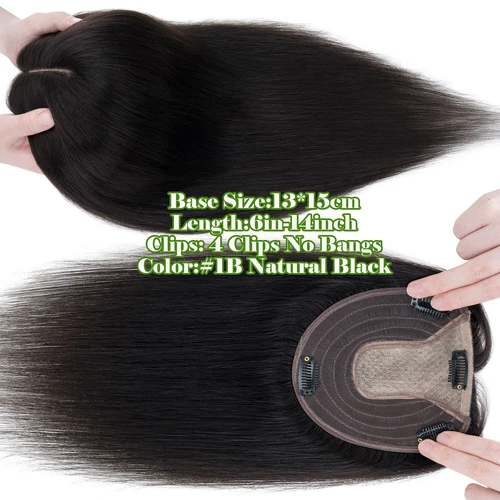 100% Echthaar Topper Toupet Extensions Clip In Remy Human Hair Toupee Haarteil l - Bild 67 von 84