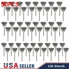 50PCS Wire Brush Drill Attachments Wheel Cups End Brush Deburr Rust Removal Tool
