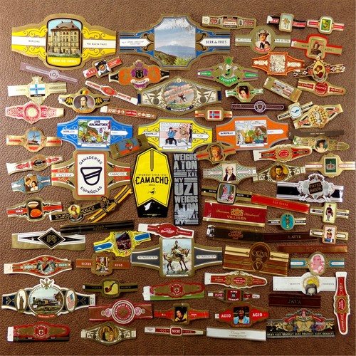 WORLDWIDE CIGAR BANDS 70+ Lot Vintage Modern Odd Rare Band Label USA Foreign Mix