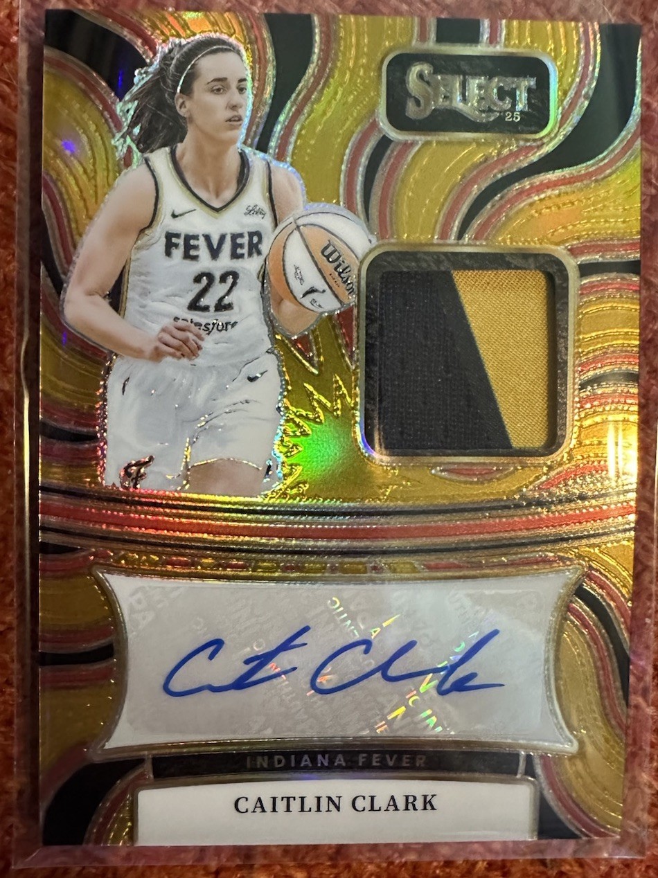 2025 Panini Select WNBA Caitlin Clark GOLD Prizm Patch Auto /10 Fever Signed