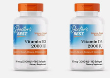 2 - Doctor's Best - Vitamin D3 50 mcg 2000 IU 180 Softgels Exp 2027
