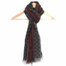 Authentic Gucci GG Pattern Webbing for Men's Warmth in Dark Gray from Japan