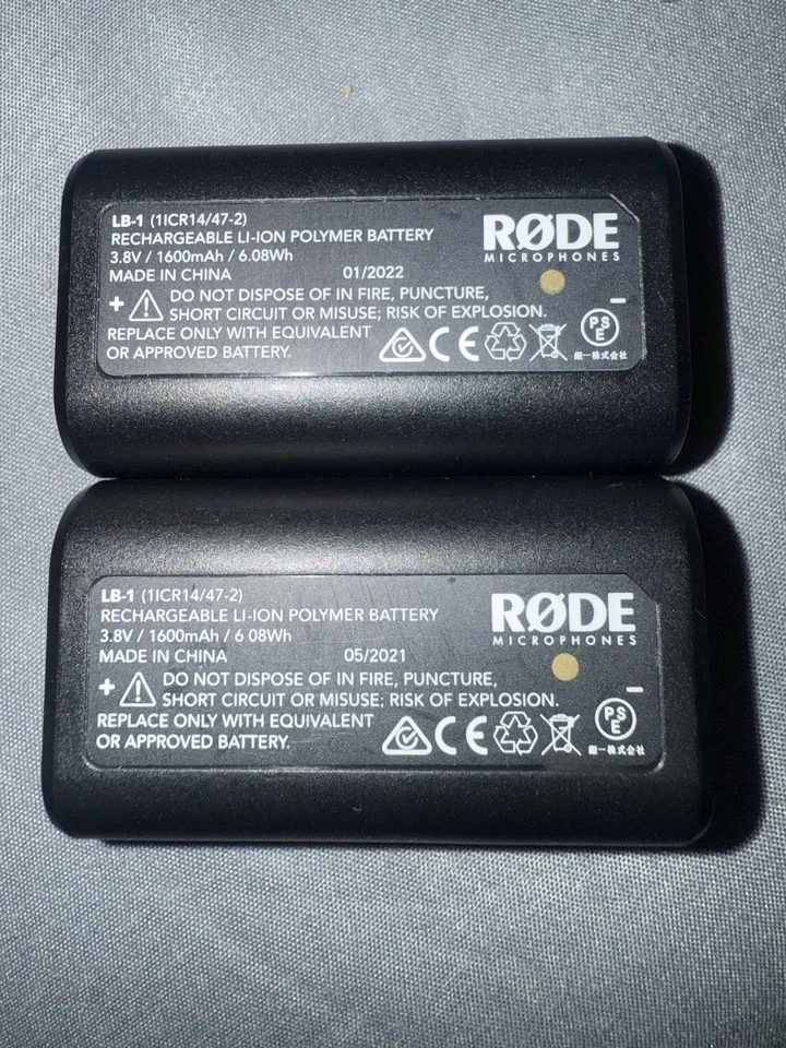 Baterías Rode X2 Performer TX-M2 VideoMic Pro Plus LB-1 3.7v 1600mAh Paquete de 2 Foto 3 de 3