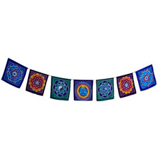 Prayer Flag Bali Batik Wall Art Lotus Om  Yin Yang Mandala Garden Yard Art