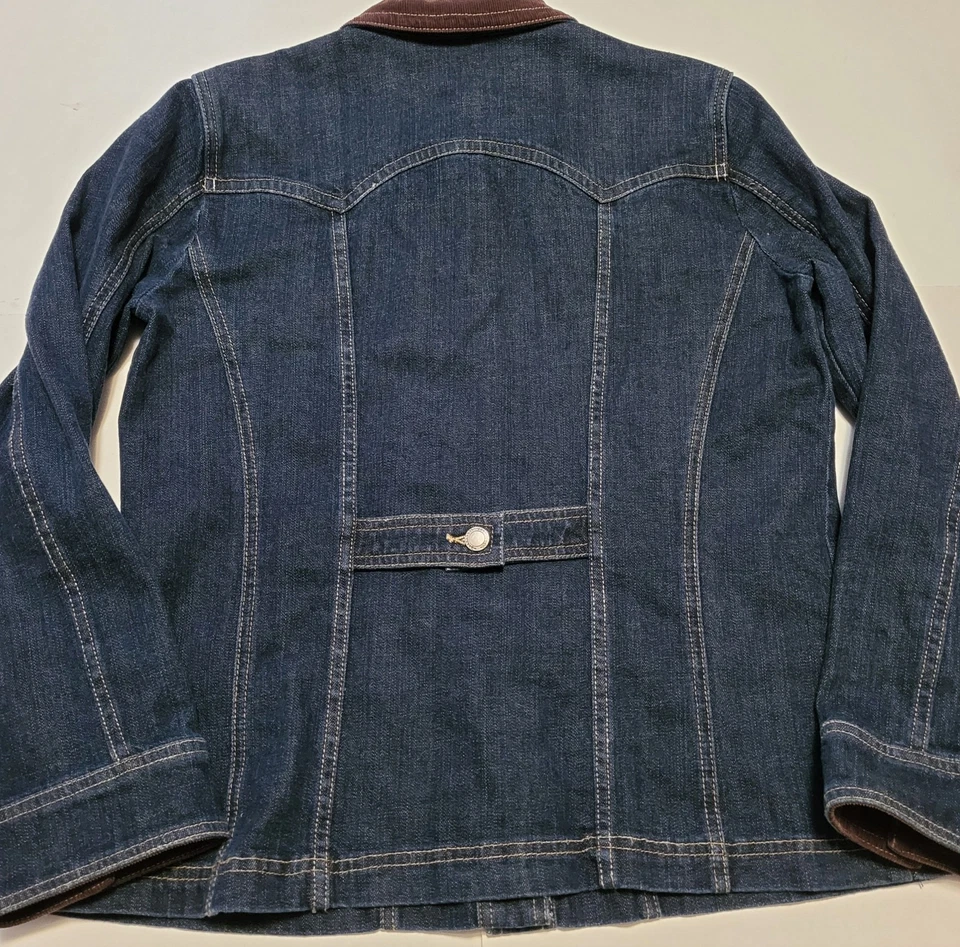 Christopher & Banks Chore Barn Jacket Womens L Denim & Corduroy Country Western - Image 3 of 4