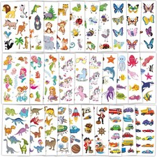 320 Patterns Temporary Tattoos, 36 Sheets Medium, Colorful