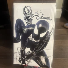 AMAZING SPIDER-MAN #1 VIRGIN venom VARIANT! Remark SIGNED BY MIKE MAYHEW W/ COA.