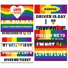 10 Pcs Magnetic Bumper Decals Funny 7.87 x 3.15 inches, Rainbow