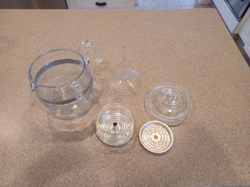 Pyrex 7756-B 6 Cup Percolator Flameware Made in the USA Vintage - See Desc