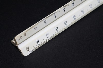 Vintage 12'' STAEDTLER MARS 987 19-34 Triangular Drafting Architects Scale Ruler 