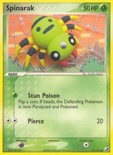 Pokemon Spinarak 75/115 EX Unseen Forces Common MP