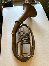 Althorn or Eb Horn (old) - DECO - Wind Instrument - Played - 60 x 27 x 19 cm