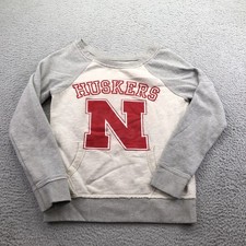 Nebraska Cornhuskers Sweatshirt Womens Medium Gray NCAA Football Pressbox