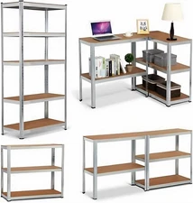 5 Tier Heavy Duty Steel Racking Shelf, Adjustable Garage Storage Unit